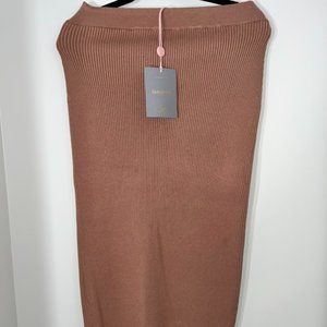 House of CB Camel Midi Knit Skirt, size L